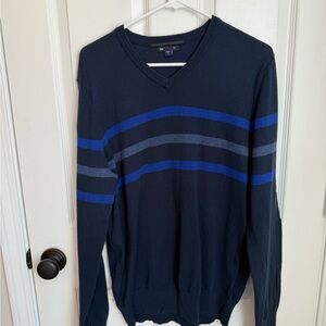 ❄️Winter Sale 50% off List Price | Men's Navy Blue and Indigo Striped Sweater